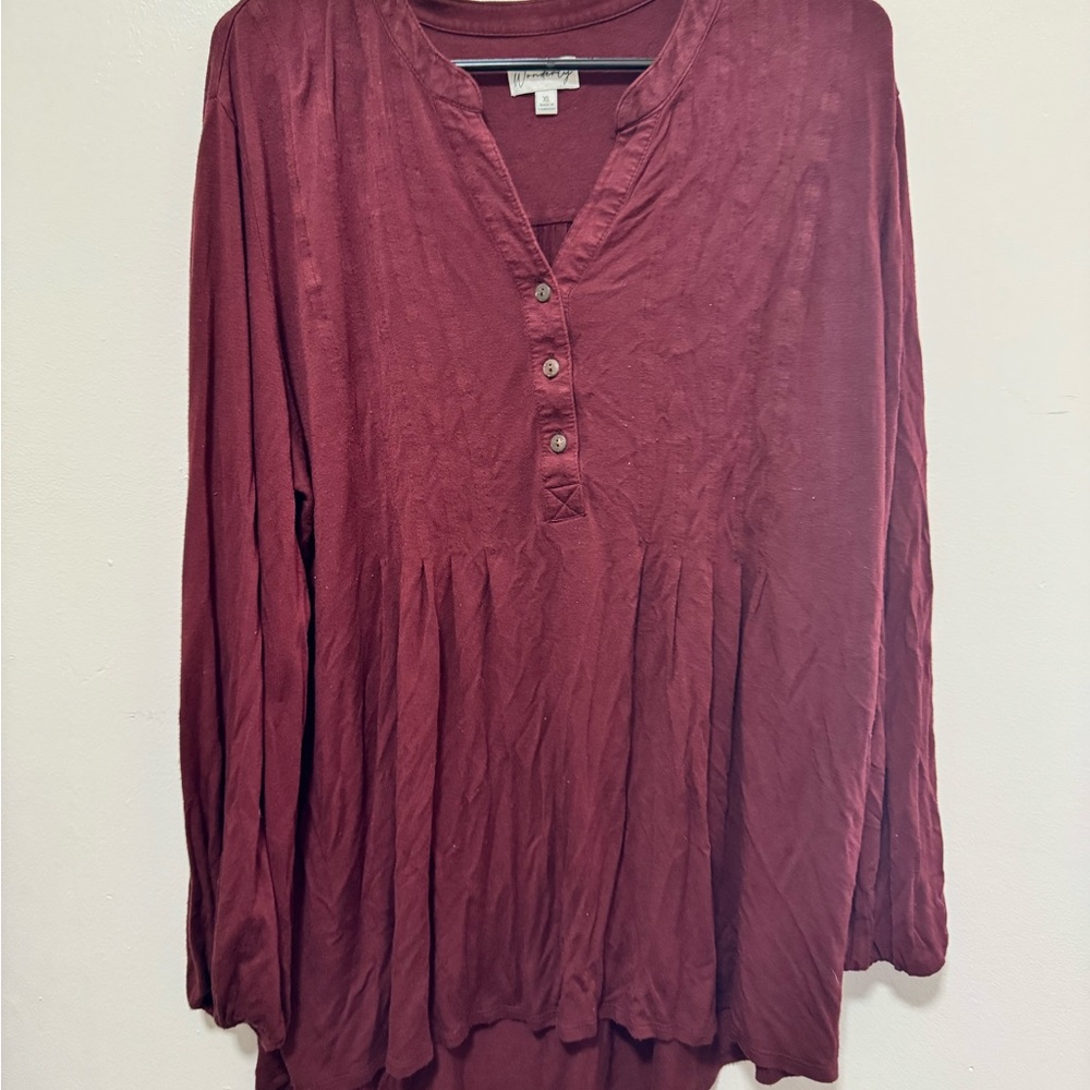 Elegant Burgundy Women's Top